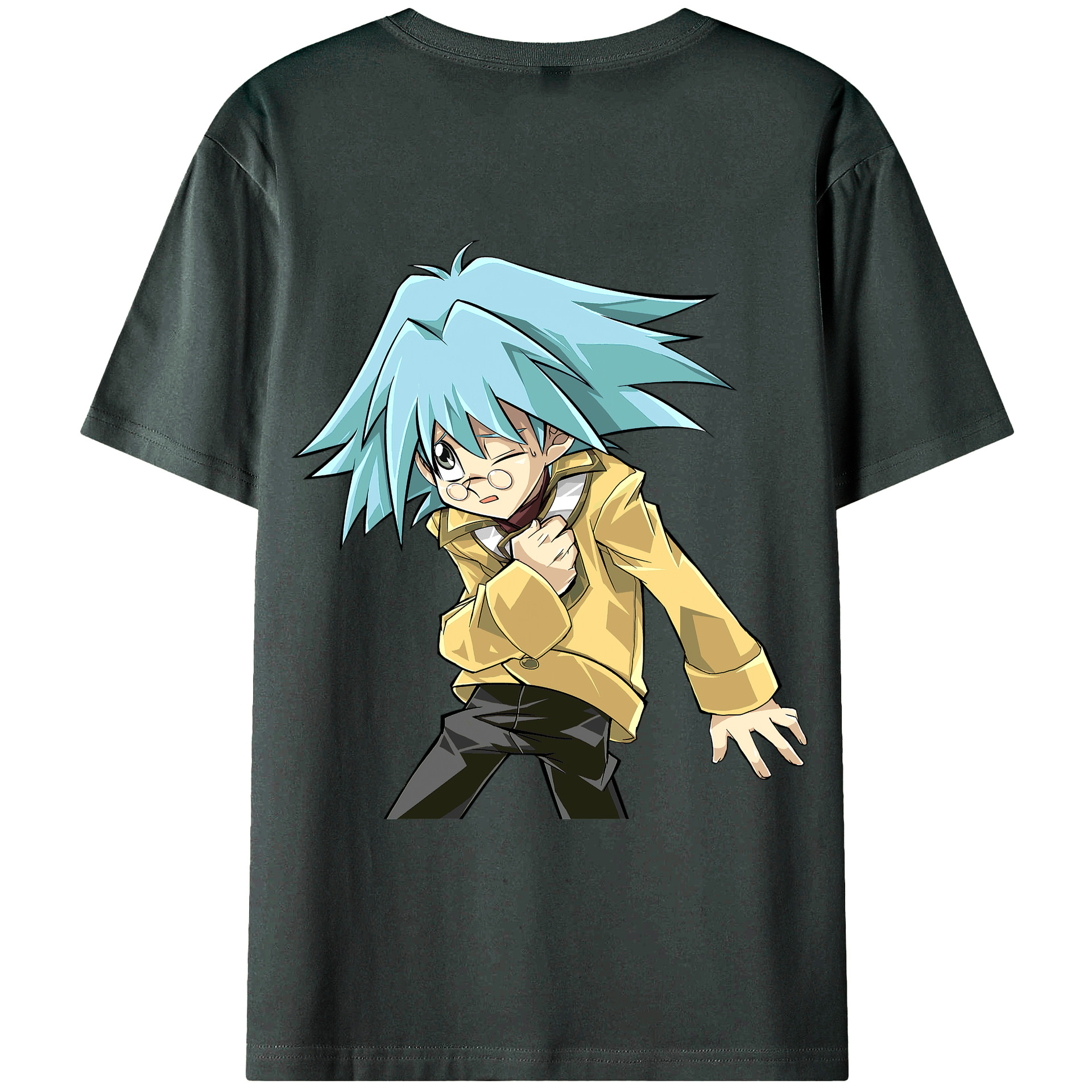 （画像用） 遊☆戯☆王 Yu-Gi-Oh! 綿100％ メンズ半袖Tシャツ（バックプリント） 通気性